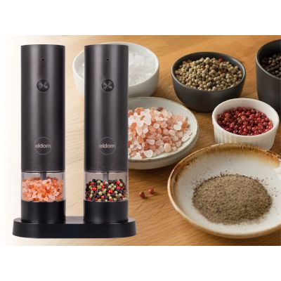 5. ELDOM ZMP5 ELECTRIC SALT AND PEPPER GRINDER SET, RECHARGEABLE, USB