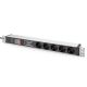 Digitus Power strip with aluminum profile and switch, surge protection, integrated mains filter, 5 sockets with contacts