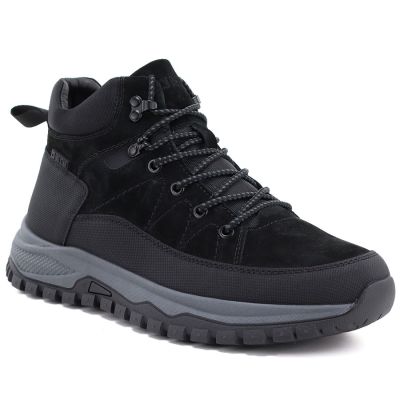 Men's leather insulated boots, black, Big Star UU174246