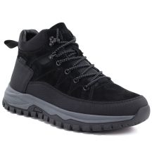 Men's leather insulated boots, black, Big Star UU174246