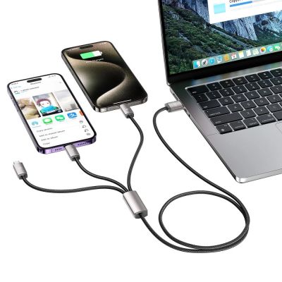 7. Tech-Protect UltraBoost 3in1 USB-A - Lightning / USB-C / micro USB 3.5A cable 1m - gray