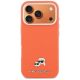 3. Karl Lagerfeld Karl & Choupette Head Pins Saffiano MagSafe Case for iPhone 17 Pro - Orange