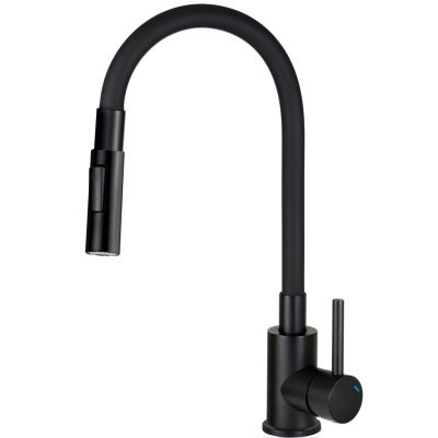 Kitchen tap with a curved spout - 2 types of stream