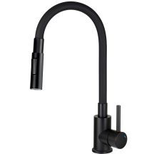 Kitchen tap with a curved spout - 2 types of stream