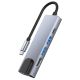 4. HUB Tech-Protect V3 5in1 USB-C - USB-A 3.0 / USB-A 2.0 / USB-C / HDMI / RJ45 - gray
