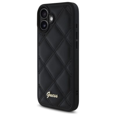 2. Guess Quilted Metal Logo iPhone 16 Plus Case - Black