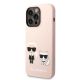 2. Karl Lagerfeld KLHMP14LSSKCI iPhone 14 Pro 6.1 "hardcase light pink / light pink Silicone Karl & Choupette Magsafe