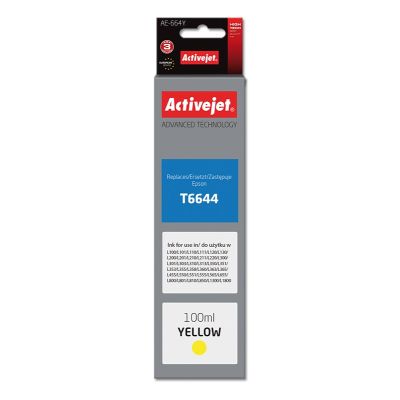 Activejet AE-664Y Ink Bottle (Epson T6644 replacement; Supreme; 100 ml; yellow)