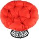 13. 360-DEGREE SWIVEL GARDEN CHAIR WITH RED CUSHION