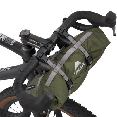 12. MSR Hubba Hubba Bikepack 2 Person Green, Red, White Triangle Tent
