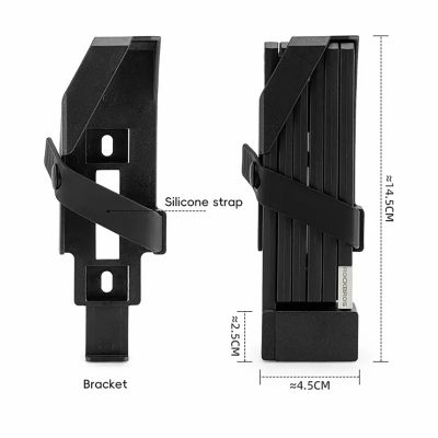 3. Rockbros 32140003001 foldable bicycle lock with key and handle, 88cm - black