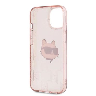 7. Karl Lagerfeld IML Choupette Head & Monogram case for iPhone 14 / 15 / 13 - pink