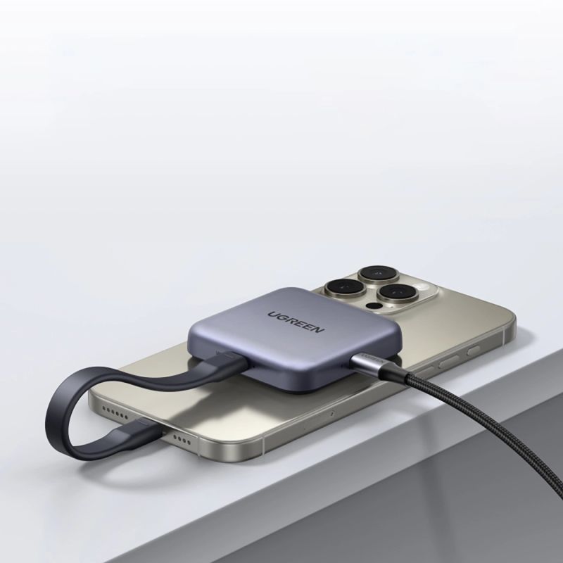 4. Ugreen Magnetic Memory Card Reader + 100W PD 3in1 Charger - Gray