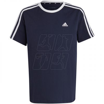 2. adidas Essentials 3-Stripes Cotton Loose Fit Boyfriend Tee Jr IC3638