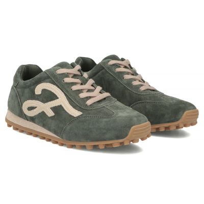 4. Women's leather shoes, suede sneakers, green Filippo DP7961