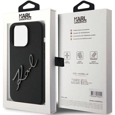 8. Karl Lagerfeld Silicone Karl Script case for iPhone 15 Pro - black