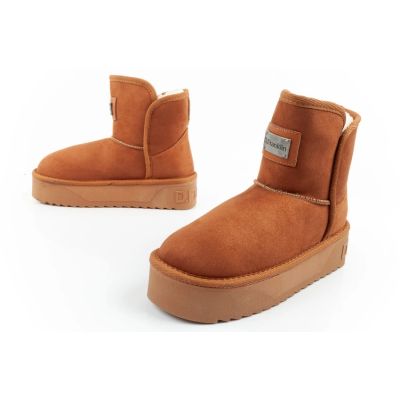 8. D.Franklin women's winter snow boots, fashionable fur lined, brown ankle boots