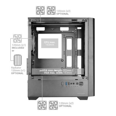 8. TACENS MARS MC-VECTOR 4xARGB USB-C mATX - housing/cases