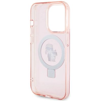 6. Karl Lagerfeld KLHMP15LHMRSKCP iPhone 15 Pro 6.1" pink/pink hardcase Ring Stand Karl&Choupette MagSafe
