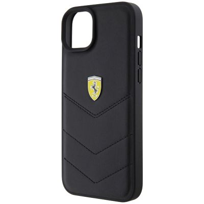 6. Ferrari FEHCP15MRDUK iPhone 15 Plus 6.7" black/black hardcase Quilted Metal Logo