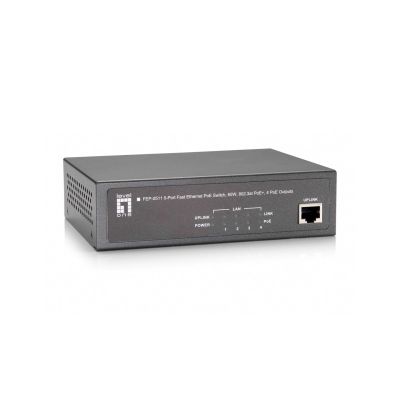 2. 5-port Fast Ethernet PoE+ switch, 4x FE PoE+ (65W) Manufacturer: LEVELONE (FEP-0511)