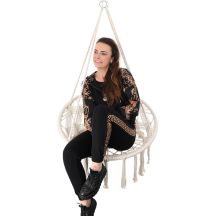 OPENWORK HAMMOCK HANGING CHAIR STORK'S NEST 80x60CM WHITE NEW STYLE