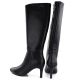 5. Women's leather boots with a high heel, insulated, black Sergio Leone KZ-30-S