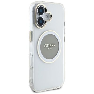 4. Guess IML Metal Colored Circle Classic Logo MagSafe case for iPhone 16 - gray