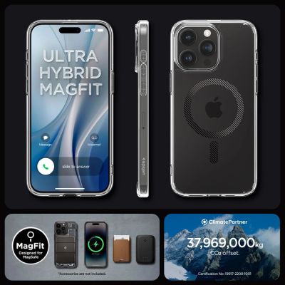 15. Spigen Ultra Hybrid Mag Case with MagSafe for iPhone 15 Pro - Gray