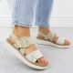 7. Women's beige wedge sandals Rieker 69260-60