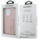 8. Karl Lagerfeld FW Grained Signature Logo iPhone 16 Pro Max Case - Pink