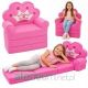 Reclining Armchair Sofa Lounger with Crown 2in1 For Children Soft Pink