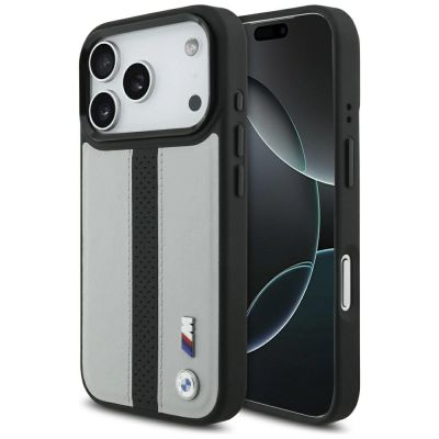 BMW M Perforated Stripe Logo MagSafe Case for iPhone 17 Pro - Gray