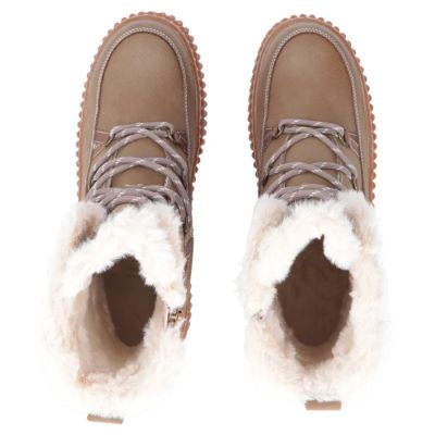 5. Beige Women’s Leather Platform Ankle Boots Filippo DBT7937