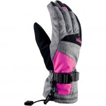 Viking Ronda Ski Lady women's ski gloves with adjustable drawstring, insulated, gray-pink (113/20/5473/46)