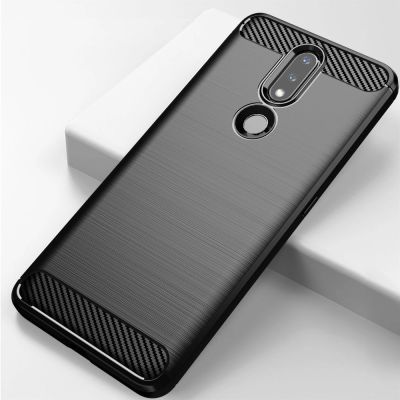 8. Carbon Case Flexible Cover TPU Case for Nokia 2.4 black
