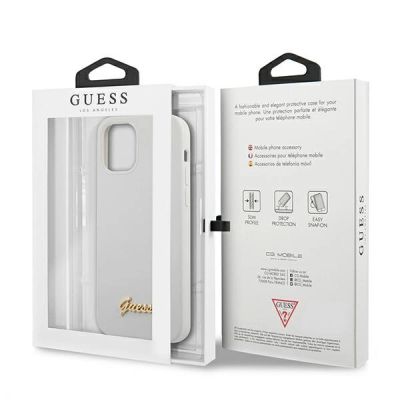 8. Guess GUHCP12SLSLMGWH iPhone 12 mini 5.4" white/white hardcase Metal Logo Script