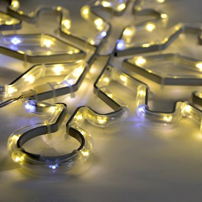6. DECORATIVE HANGING SNOWFLAKE 32.5 CM 100LED TRIMER WARM WHITE