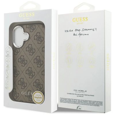 8. Guess 4G Classic Logo MagSafe case for iPhone 17 - brown