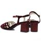4. Women's Burgundy Block Heel Sandals D&A by S.Barski SR61-0102
