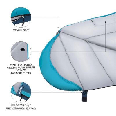 3. NILS CAMP NC2012 grey-blue sleeping bag