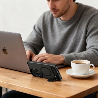 5. Tech-Protect MagRack MagSafe Case for Samsung Galaxy S26 Ultra - Matte Black