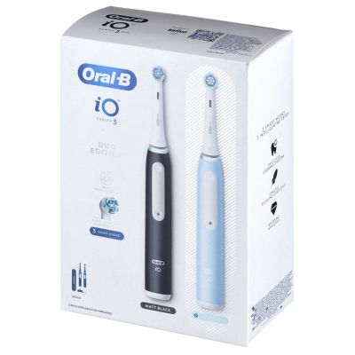 15. Braun Oral-B iO 3 Electric Toothbrush DUO BLACK & BLUE Set
