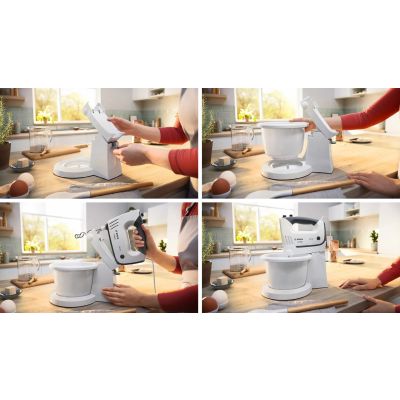 15. Bosch ErgoMixx MFQ37490 Mixer with Bowl (750W; White)