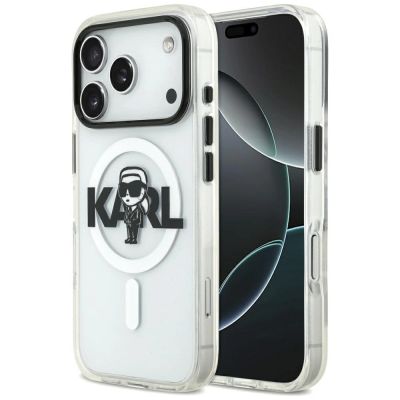 Karl Lagerfeld IML Karl Sketch Logo MagSafe Case for iPhone 17 Pro - Transparent