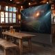 14. MACLEAN PORTABLE PROJECTION SCREEN, COMPACT, FLOOR, 100", 16:9 MC-964