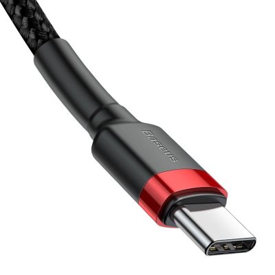 4. Baseus CATKLF-H91 USB-C - USB-C PD QC cable 60W 3A 480Mb/s 2m - black and red