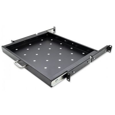 2. QOLTEC SHELF WITH HANDLE FOR RACK CABINET | 600*600 | EXTENDABLE | BLACK