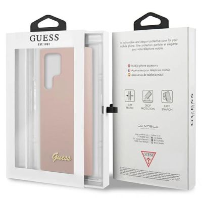 8. Guess GUHCS23LLSLMGPP S23 Ultra S918 pink/pink hardcase Silicone Script Metal Logo