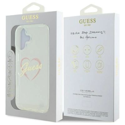 8. Guess IML Heart iPhone 16 Case - Transparent